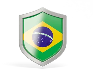 Brazilian Flag Shield Graphic PNG Image