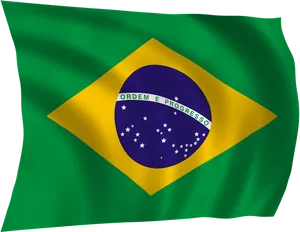 Brazilian Flag Waving PNG Image