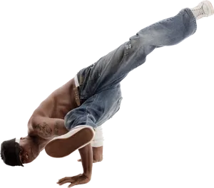 Breakdancer Inverted Freeze Pose PNG Image