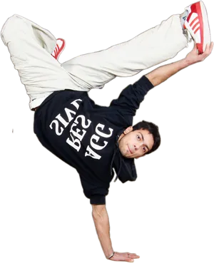 Breakdancer Inverted Freeze Pose PNG Image