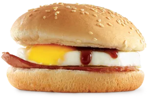 Breakfast Bacon Egg Cheese Burger PNG Image