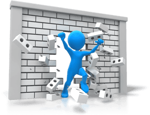 Breaking Through Your Brick Walls By The Use Of A Habits - Person Breaking Through Wall PNG with transparent background