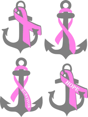 Breast Cancer Awareness Anchors PNG Image