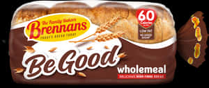 Brennans Be Good Wholemeal Bread Packaging PNG image with transparent background