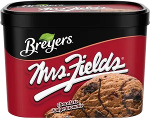 Breyers Mrs Fields Chocolate Fudge Brownie Ice Cream PNG Image