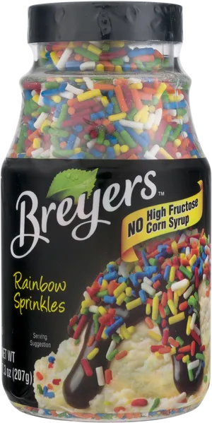 Breyers Rainbow Sprinkles No High Fructose Corn Syrup PNG Image