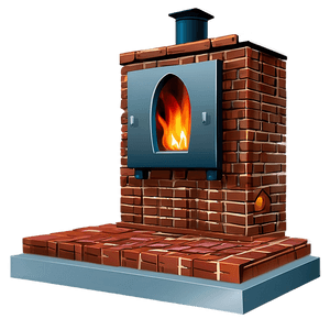 Brick Fireplace Design PNG 05062024 PNG image with transparent background
