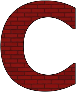 Brick Texture Letter C PNG Image