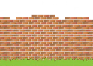 Brick Wall Cloudy Sky Vector PNG Image