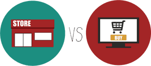 Brickand Mortar V S Online Shopping PNG image with transparent background