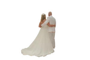 Bride_and_ Groom_ Embrace_ Back_ View PNG Image