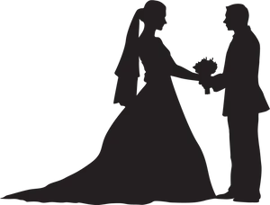 Bride_and_ Groom_ Silhouette PNG Image