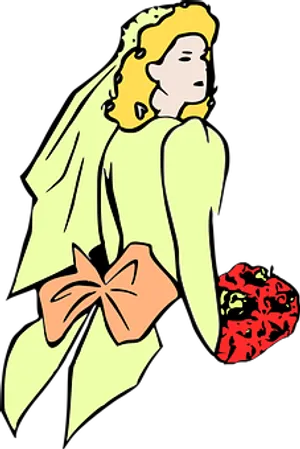 Bride Illustration Vector Art PNG Image