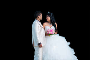 Brideand Groom Adoring Glance PNG image with transparent background