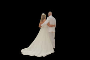 Bride_and_ Groom_ Embrace_ Back_ View PNG image with transparent background