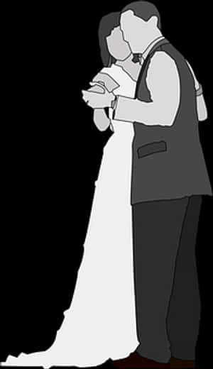 Brideand Groom Silhouette PNG image with transparent background