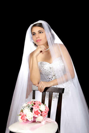 Bridein Thoughtful Pose PNG image with transparent background