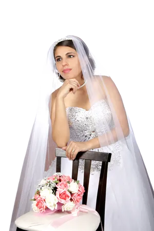 Bridein Thoughtful Pose PNG Image