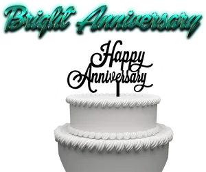 Bright Anniversary Celebration Cake PNG Image