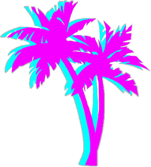 Bright Colorful Neon Aesthetic Tumblr Vaporwave - Vaporwave Transparent Palm Tree Png, Png Download PNG image with transparent background