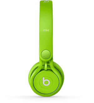 Bright Green Beats Mixr Headphones PNG