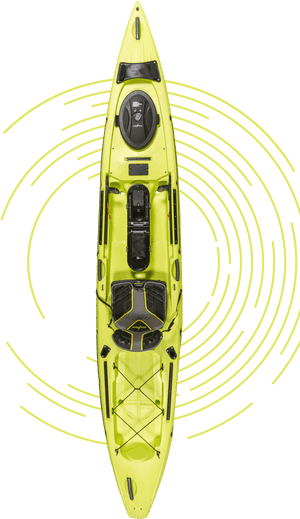 Bright Green Kayak Top View PNG with transparent background