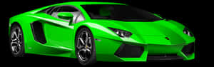 Bright Green Sports Car PNG image with transparent background