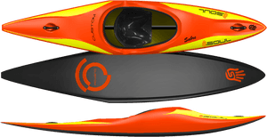 Bright Orange Kayak Design PNG image with transparent background