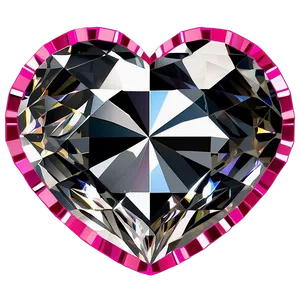 Bright Pink Heart Diamond Symbol Png Xuc PNG Image