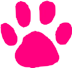 Bright Pink Paw Printon Black Background PNG Image