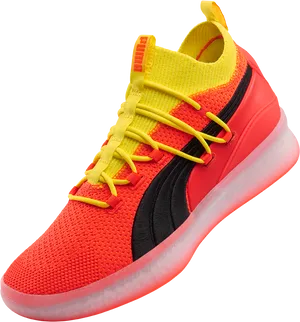 Bright Red Puma Sneaker PNG Image