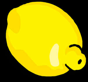 Bright Yellow Lemon Illustration PNG image with transparent background