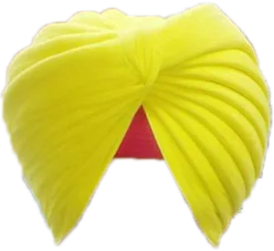 Bright Yellow Sikh Turban PNG Image