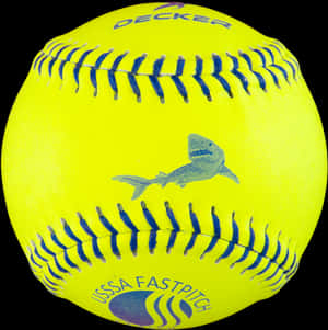 Bright Yellow Softballwith Logo PNG image with transparent background