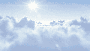 Brilliant Sun Over Clouds PNG image with transparent background