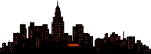 Broadway Skyline Silhouette PNG Image