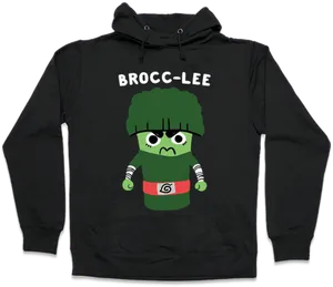 Brocc Lee Hoodie Design PNG Image