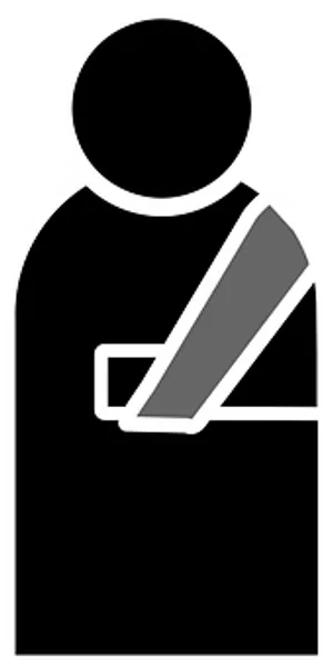 Broken Arm Icon Blackand White PNG Image