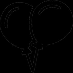Broken Balloon Outline PNG with transparent background