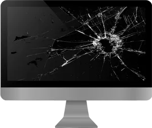 Broken Computer Monitor Screen PNG Image