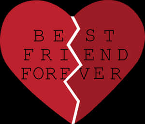 Broken Heart Best Friend Forever PNG image with transparent background