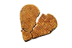 Broken Heart Cookieon Black Background PNG Image