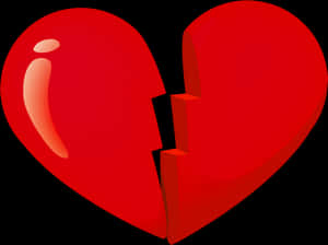 Broken Heart Graphic PNG image with transparent background