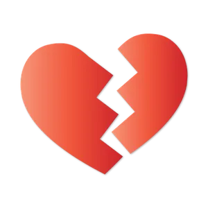 Broken Heart Icon PNG Image