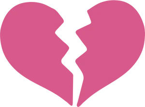 Broken Heart Icon Pink Background PNG Image