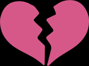 Broken Heart Icon Pink Black Background PNG image with transparent background