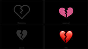 Broken Heart Icons Different Operating Systems PNG image with transparent background
