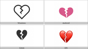 Broken Heart Icons Different Operating Systems PNG Image