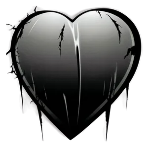 Broken Heart In Black Shadow Png 06252024 PNG Image