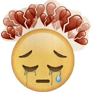 Broken Hearted Crying Emoji PNG Image